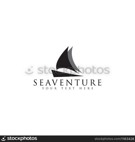 Sail boat logo design template vector isolated