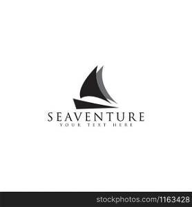 Sail boat logo design template vector isolated