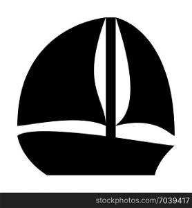 Sail boat, watercraft, icon on isolated background