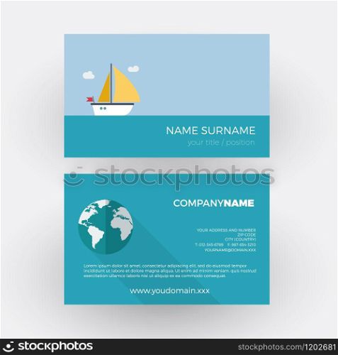 sailboat and skipper. vector professional business card