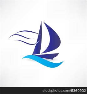 sailboat at sea icon