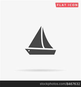Sailboat flat vector icon. Hand drawn style design illustrations.. Sailboat flat vector icon