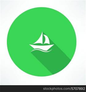 sailboat icon Flat modern style vector illustration