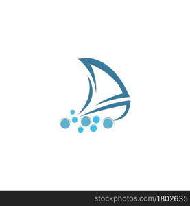 Sailboat logo icon design vector illustration template