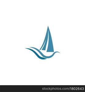 Sailboat logo icon design vector illustration template
