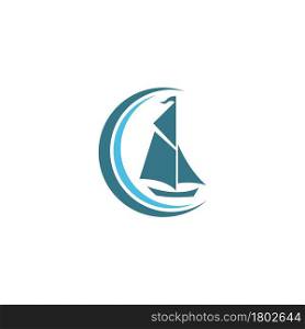 Sailboat logo icon design vector illustration template