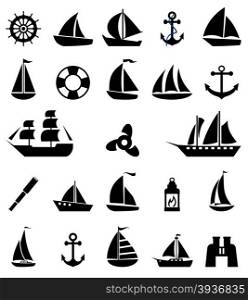 Sailboat symbol set.