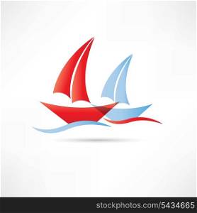 sailboats in the sea icon