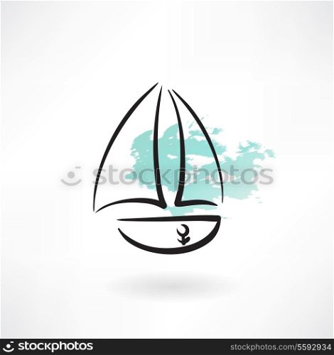sailfish boat grunge icon