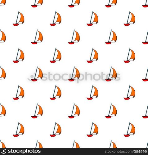 Sailing boat pattern. Cartoon illustration of sailing boat vector pattern for web. Sailing boat pattern, cartoon style