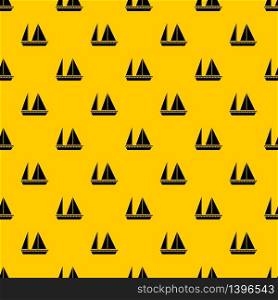Sailing boat pattern seamless vector repeat geometric yellow for any design. Sailing boat pattern vector