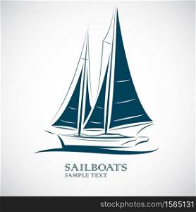 sailing boats vector.illustration