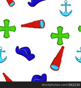 Sailing equipment pattern. Cartoon illustration of sailing equipment vector pattern for web. Sailing equipment pattern, cartoon style