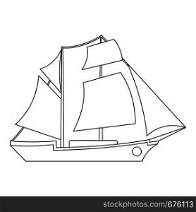 Sailing ship icon. Outline illustration of sailing ship vector icon for web. Sailing ship icon, outline style.