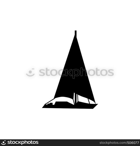 Sailing ship silhouette isolated on white background. Sailing ship silhouette