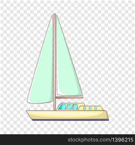 Sailing yacht icon. Cartoon illustration of sailing yacht vector icon for web. Sailing yacht icon, cartoon style
