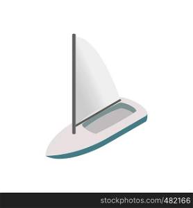 Sailing yacht isometric 3d icon isolated on a white background. Sailing yacht isometric 3d icon