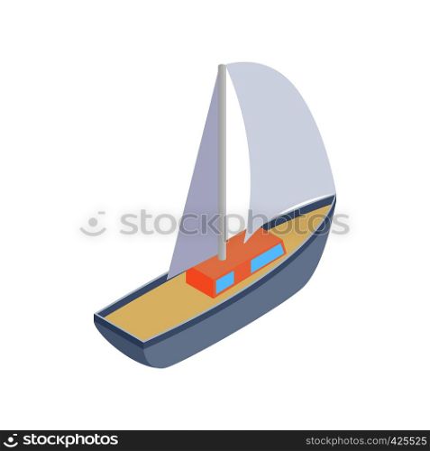 Sailing yacht race isometric 3d icon on a white background. Sailing yacht race isometric 3d icon
