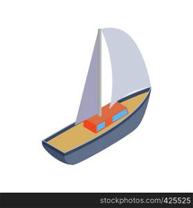 Sailing yacht race isometric 3d icon on a white background. Sailing yacht race isometric 3d icon