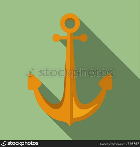 Sailor anchor icon. Flat illustration of sailor anchor vector icon for web design. Sailor anchor icon, flat style