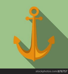 Sailor anchor icon. Flat illustration of sailor anchor vector icon for web design. Sailor anchor icon, flat style