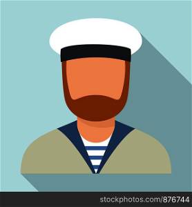 Sailor avatar icon. Flat illustration of sailor avatar vector icon for web design. Sailor avatar icon, flat style