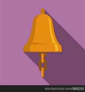 Sailor bell icon. Flat illustration of sailor bell vector icon for web design. Sailor bell icon, flat style