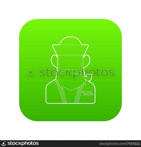 Sailor icon green vector isolated on white background. Sailor icon green vector