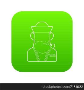 Sailor icon green vector isolated on white background. Sailor icon green vector