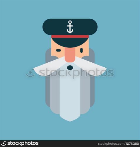Sailor man, illustration, vector on white background.