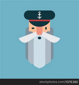 Sailor man, illustration, vector on white background.