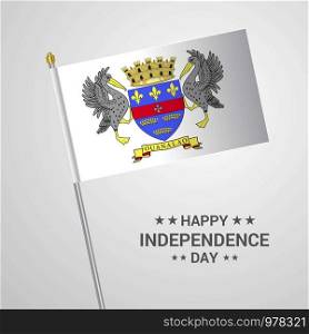 Saint Barthelemy Independence day typographic design with flag vector