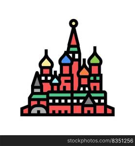 saint basil cathedral color icon vector. saint basil cathedral sign. isolated symbol illustration. saint basil cathedral color icon vector illustration