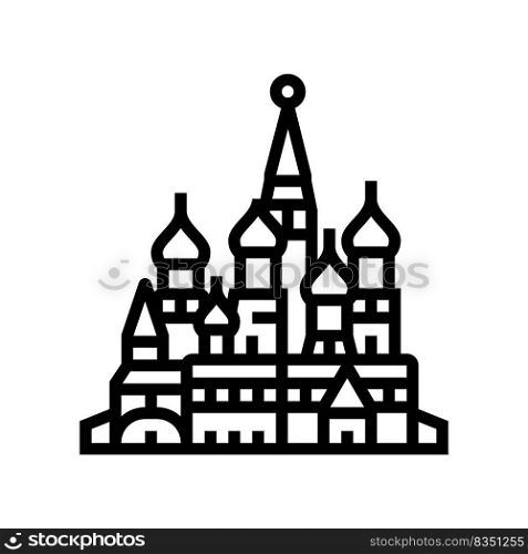 saint basil cathedral line icon vector. saint basil cathedral sign. isolated contour symbol black illustration. saint basil cathedral line icon vector illustration