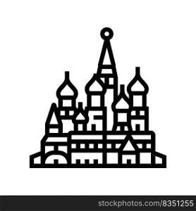 saint basil cathedral line icon vector. saint basil cathedral sign. isolated contour symbol black illustration. saint basil cathedral line icon vector illustration