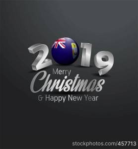 Saint Helena Flag 2019 Merry Christmas Typography. New Year Abstract Celebration background