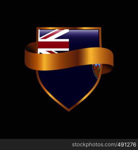 Saint Helena flag Golden badge design vector