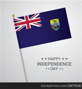 Saint Helena Independence day typographic design with flag vector