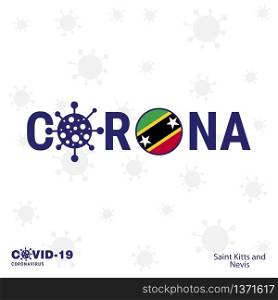 Saint Kitts and Nevis Coronavirus Typography. COVID-19 country banner. Stay home, Stay Healthy. Take care of your own health