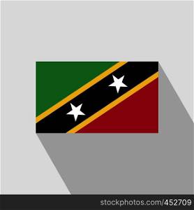 Saint Kitts and Nevis flag Long Shadow design vector