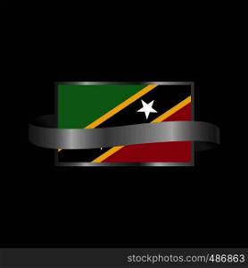Saint Kitts and Nevis flag Ribbon banner design