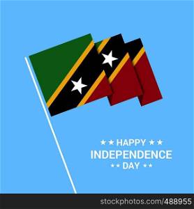 Saint Kitts and Nevis Independence day typographic design with flag vector