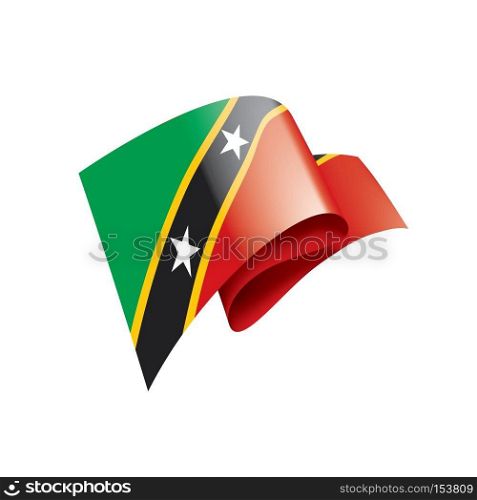 Saint Kitts and Nevis national flag, vector illustration on a white background. Saint Kitts and Nevis flag, vector illustration on a white background