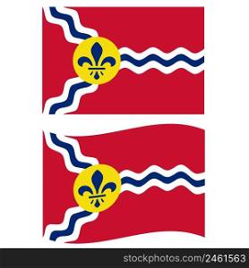 Saint Louis City Flag. Flag of St. Louis, Missouri, USA. Saint Louis flag waving. flat style.