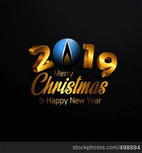 Saint Lucia Flag 2019 Merry Christmas Typography. New Year Abstract Celebration background