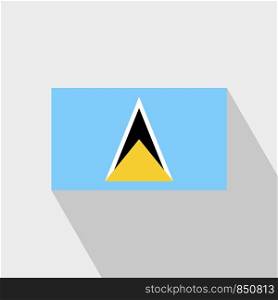 Saint Lucia flag Long Shadow design vector