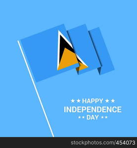 Saint Lucia Independence day typographic design with flag vector