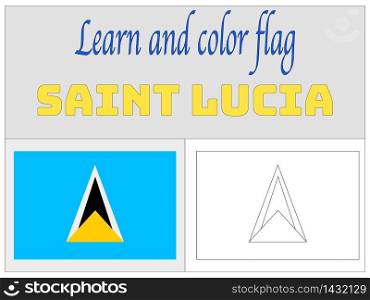 Saint Lucia national country flag. original colors and proportion. Simply vector illustration background. Isolated symbols and object for design, education, learning, postage stamps and coloring book, marketing. From world set