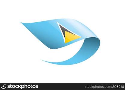 Saint Lucia national flag, vector illustration on a white background. Saint Lucia flag, vector illustration on a white background