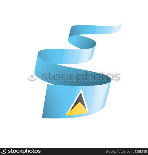 Saint Lucia national flag, vector illustration on a white background. Saint Lucia flag, vector illustration on a white background